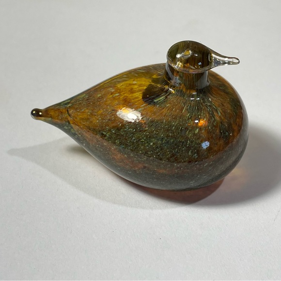 Oiva Toikka glass bird golden crested Kinglet NUUTAJARVI FINLAND signed art - Picture 5 of 10